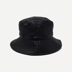 Black Leather Bucket Hat